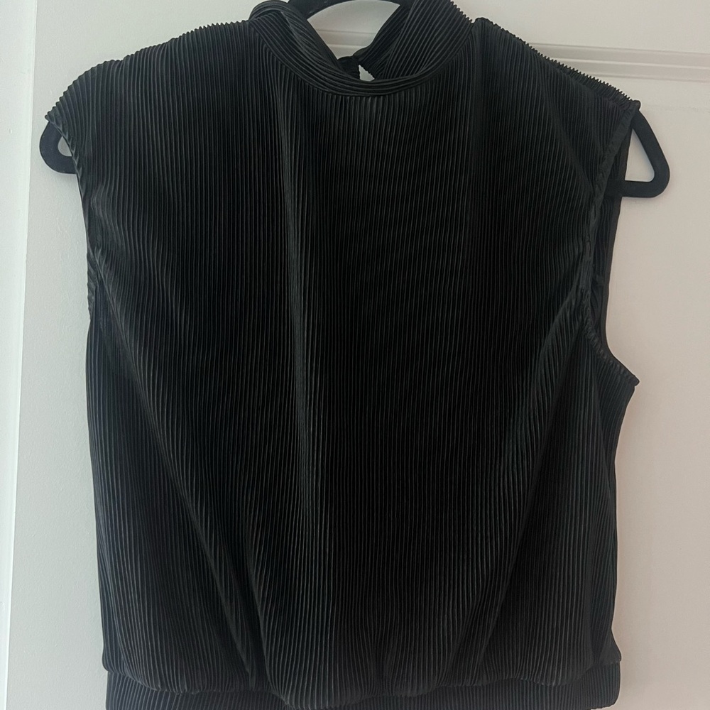 Black Pleated Women's Top